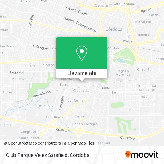 Mapa de Club Parque Velez Sarsfield