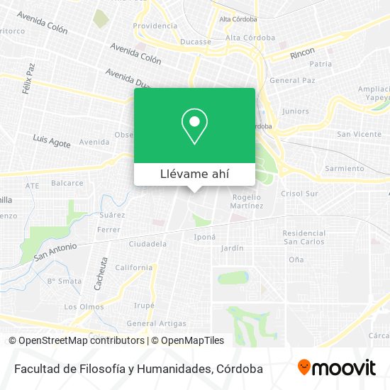 Mapa de Facultad de Filosofía y Humanidades