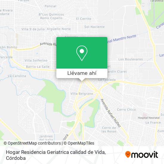 Mapa de Hogar Residencia Geriatrica calidad de Vida