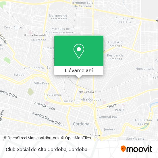 Mapa de Club Social de Alta Cordoba