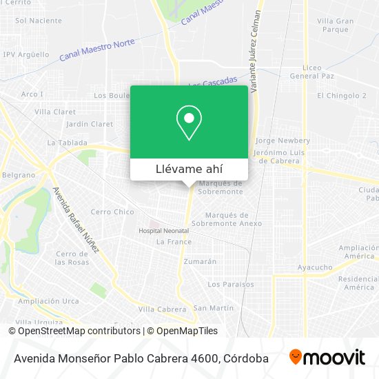 Mapa de Avenida Monseñor Pablo Cabrera 4600