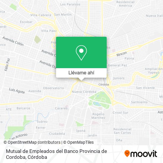 Mapa de Mutual de Empleados del Banco Provincia de Cordoba