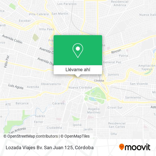 Mapa de Lozada Viajes Bv. San Juan 125
