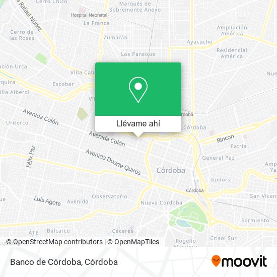 Mapa de Banco de Córdoba