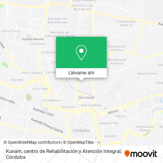 Mapa de Kunam, centro de Rehabilitación y Atención Integral