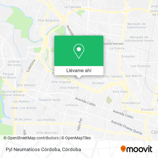 Mapa de Pyl Neumaticos Córdoba