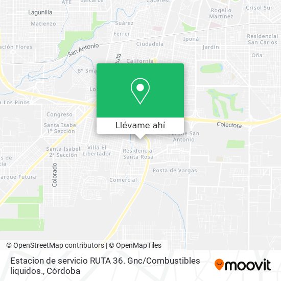 Mapa de Estacion de servicio RUTA 36. Gnc / Combustibles liquidos.