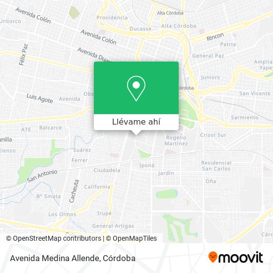 Mapa de Avenida Medina Allende