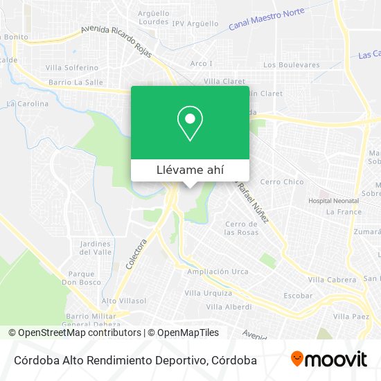 Mapa de Córdoba Alto Rendimiento Deportivo