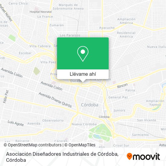 Mapa de Asociación Diseñadores Industriales de Córdoba