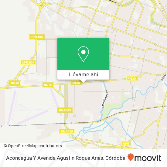 Mapa de Aconcagua Y Avenida Agustin Roque Arias