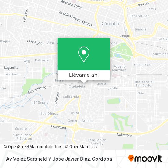 Mapa de Av Vélez Sarsfield Y Jose Javier Diaz