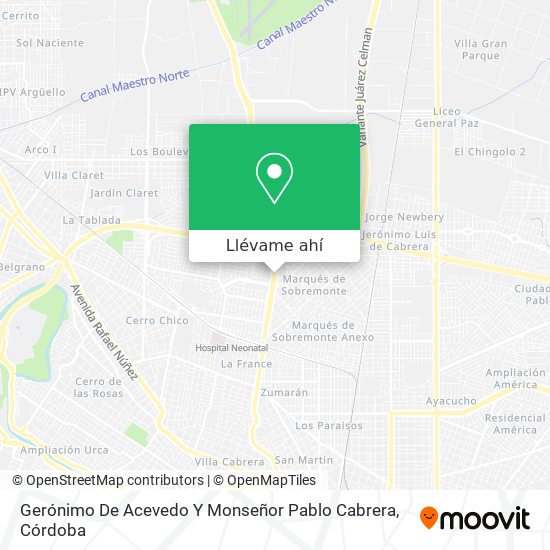 Mapa de Gerónimo De Acevedo Y Monseñor Pablo Cabrera