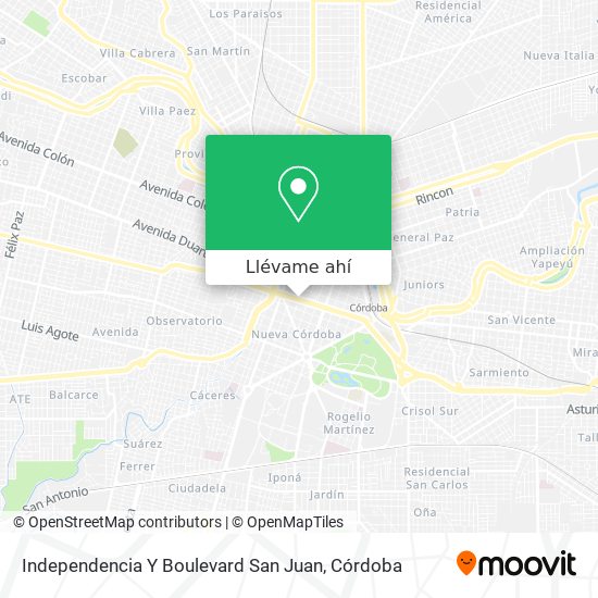 Mapa de Independencia Y Boulevard San Juan