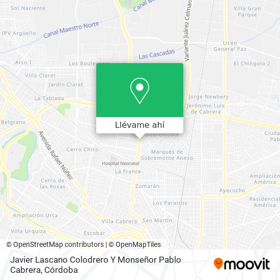 Mapa de Javier Lascano Colodrero Y Monseñor Pablo Cabrera