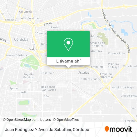 Mapa de Juan Rodriguez Y Avenida Sabattini