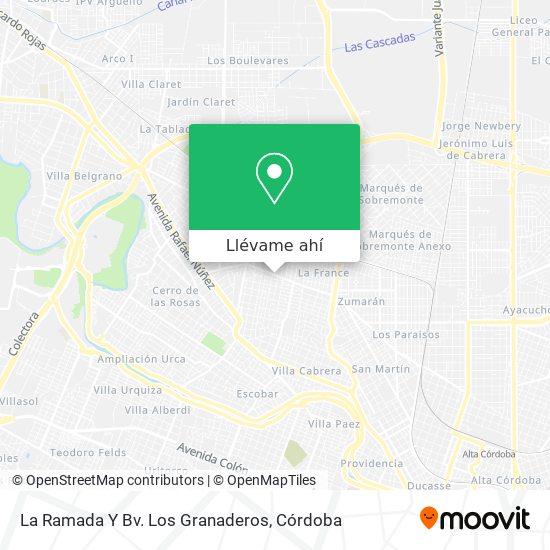 Mapa de La Ramada Y Bv. Los Granaderos