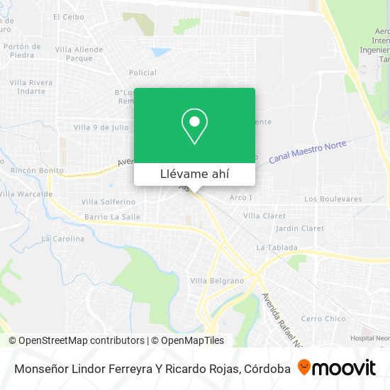 Mapa de Monseñor Lindor Ferreyra Y Ricardo Rojas