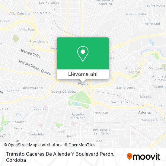 Mapa de Tránsito Caceres De Allende Y Boulevard Perón
