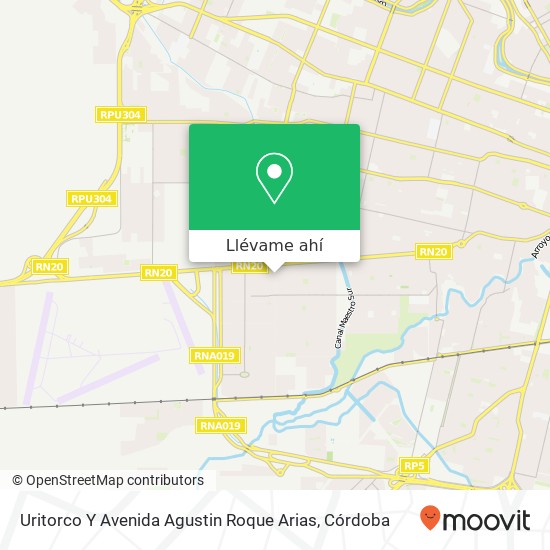 Mapa de Uritorco Y Avenida Agustin Roque Arias