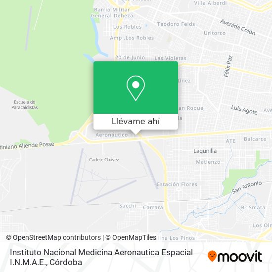 Mapa de Instituto Nacional Medicina Aeronautica Espacial I.N.M.A.E.