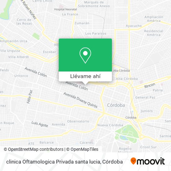 Mapa de clinica Oftamologica Privada santa lucia