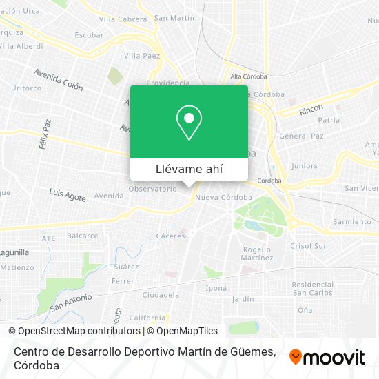 Mapa de Centro de Desarrollo Deportivo Martín de Güemes