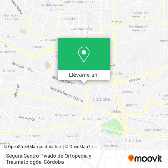 Mapa de Segura Centro Pivado de Ortopedia y Traumatologóa