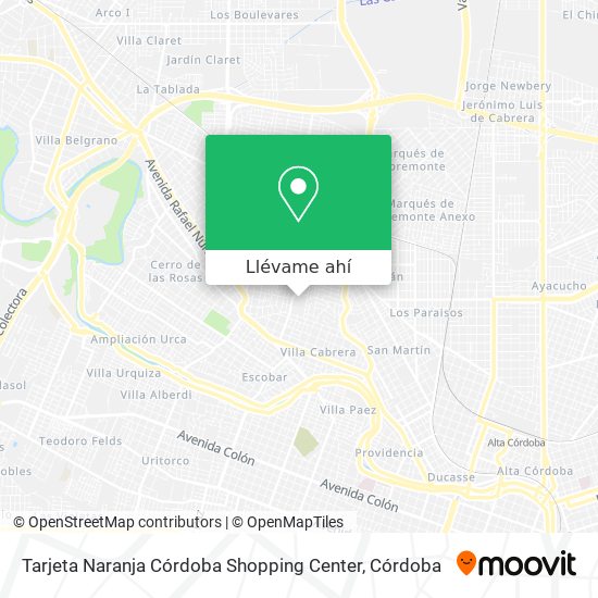 Mapa de Tarjeta Naranja Córdoba Shopping Center