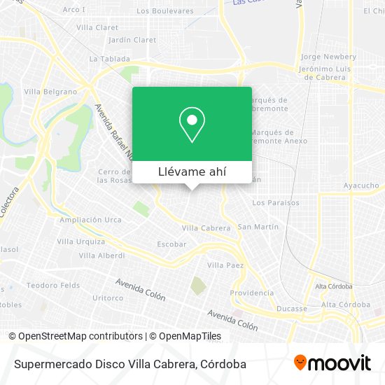Mapa de Supermercado Disco Villa Cabrera