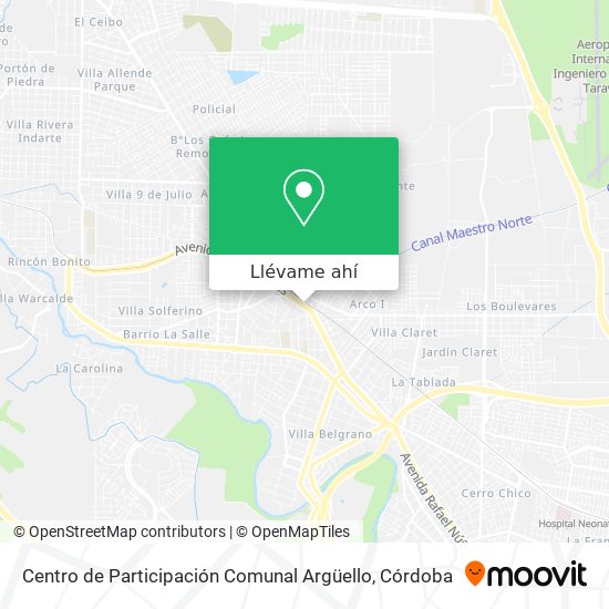 Mapa de Centro de Participación Comunal Argüello