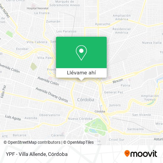 Mapa de YPF - Villa Allende