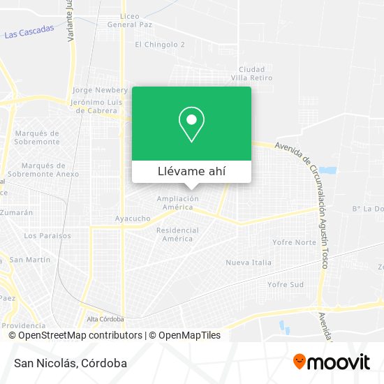 Cómo llegar a San Nicolás en Córdoba en Colectivo o Trolleybus?