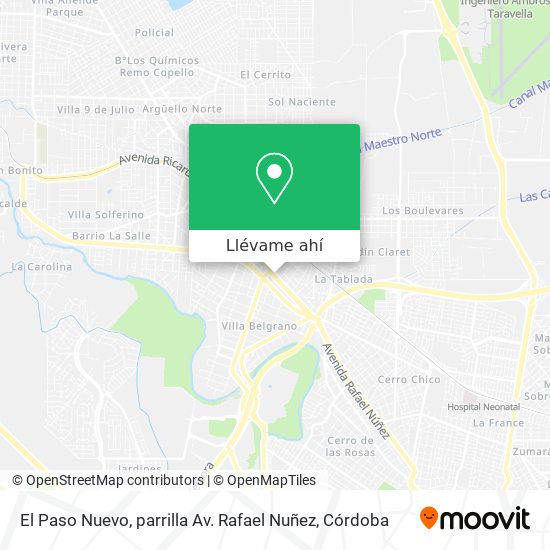 Mapa de El Paso Nuevo, parrilla Av. Rafael Nuñez