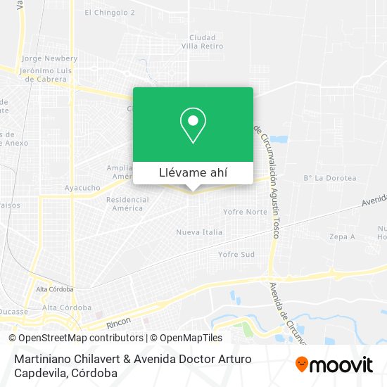 Mapa de Martiniano Chilavert & Avenida Doctor Arturo Capdevila