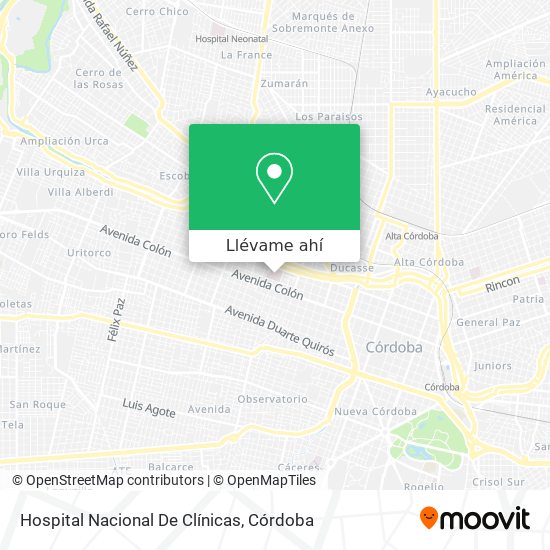 Mapa de Hospital Nacional De Clínicas