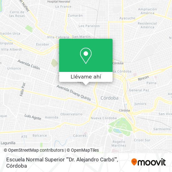Mapa de Escuela Normal Superior ""Dr. Alejandro Carbó""