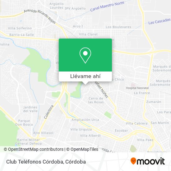 Mapa de Club Teléfonos Córdoba