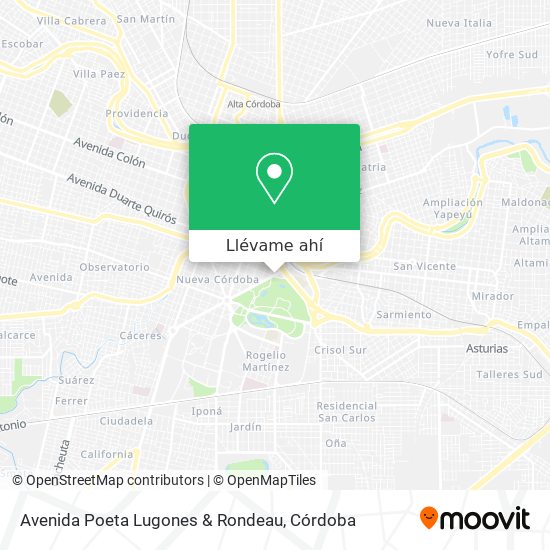 Mapa de Avenida Poeta Lugones & Rondeau