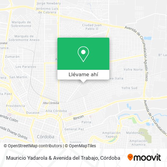 Mapa de Mauricio Yadarola & Avenida del Trabajo
