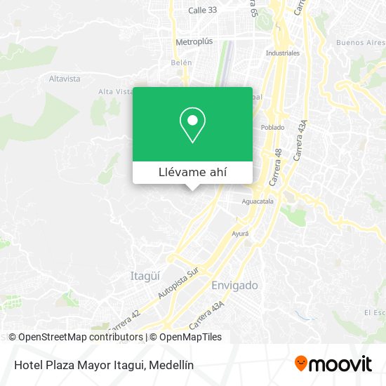 Mapa de Hotel Plaza Mayor Itagui