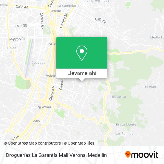 Mapa de Droguerías La Garantía Mall Verona