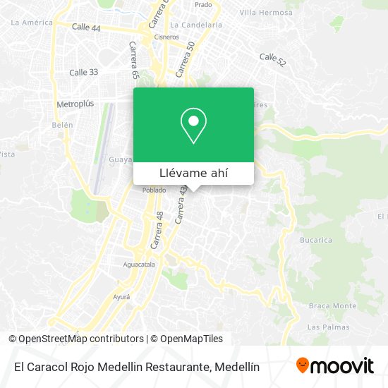 Mapa de El Caracol Rojo Medellin Restaurante