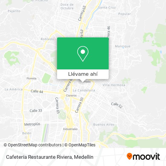 Mapa de Cafetería Restaurante Riviera