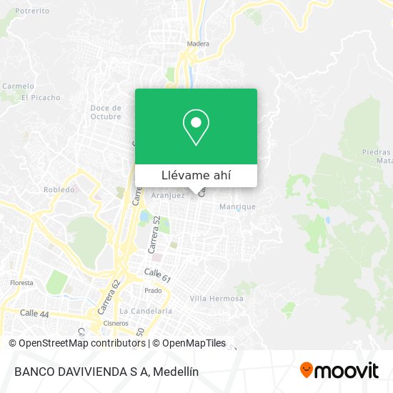 Mapa de BANCO DAVIVIENDA S A