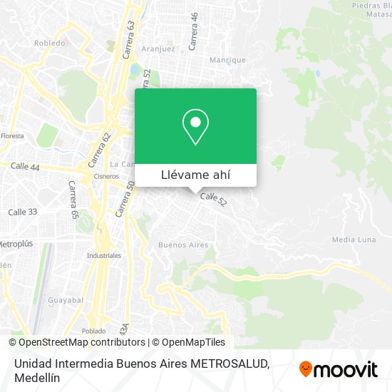 Mapa de Unidad Intermedia Buenos Aires METROSALUD