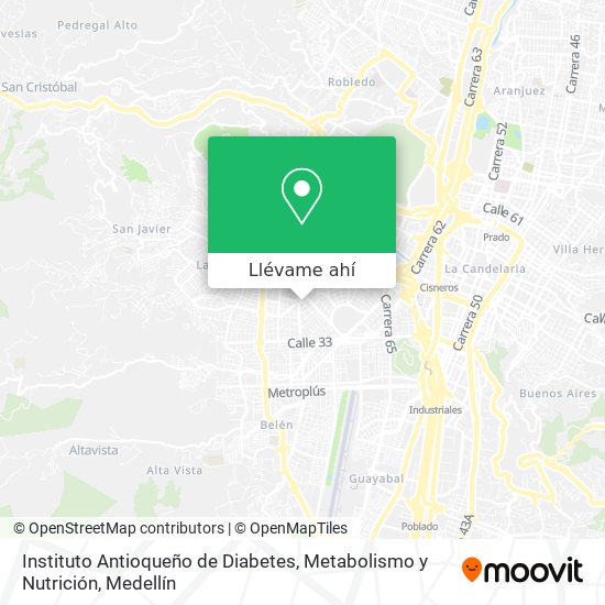 Mapa de Instituto Antioqueño de Diabetes, Metabolismo y Nutrición