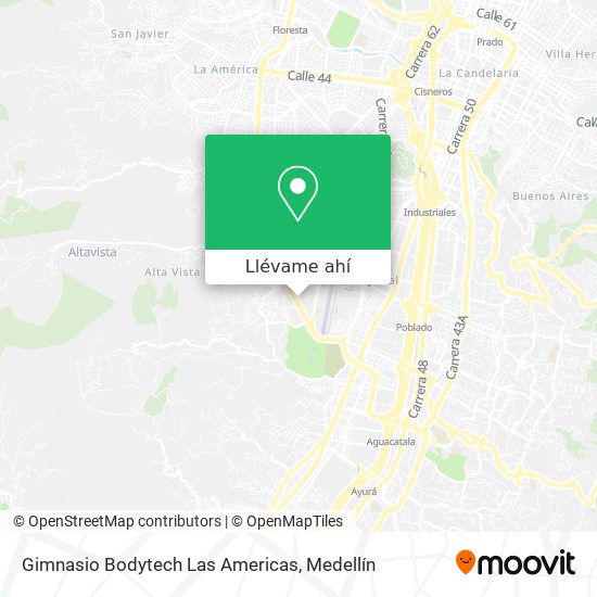 Mapa de Gimnasio Bodytech Las Americas