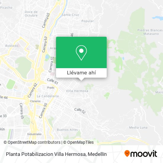 Mapa de Planta Potabilizacion Villa Hermosa