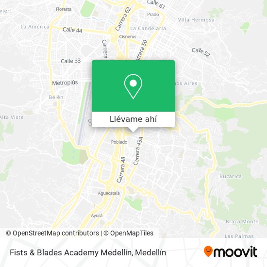 Mapa de Fists & Blades Academy Medellín